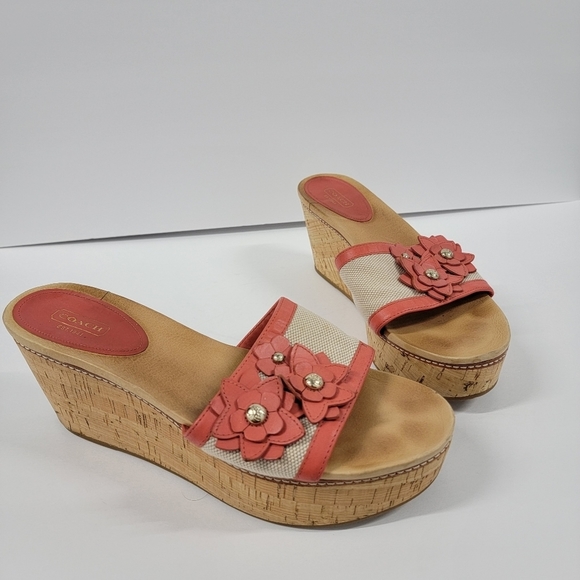 Coach Jessica Wedge Sandals 11B - Picture 1 of 15